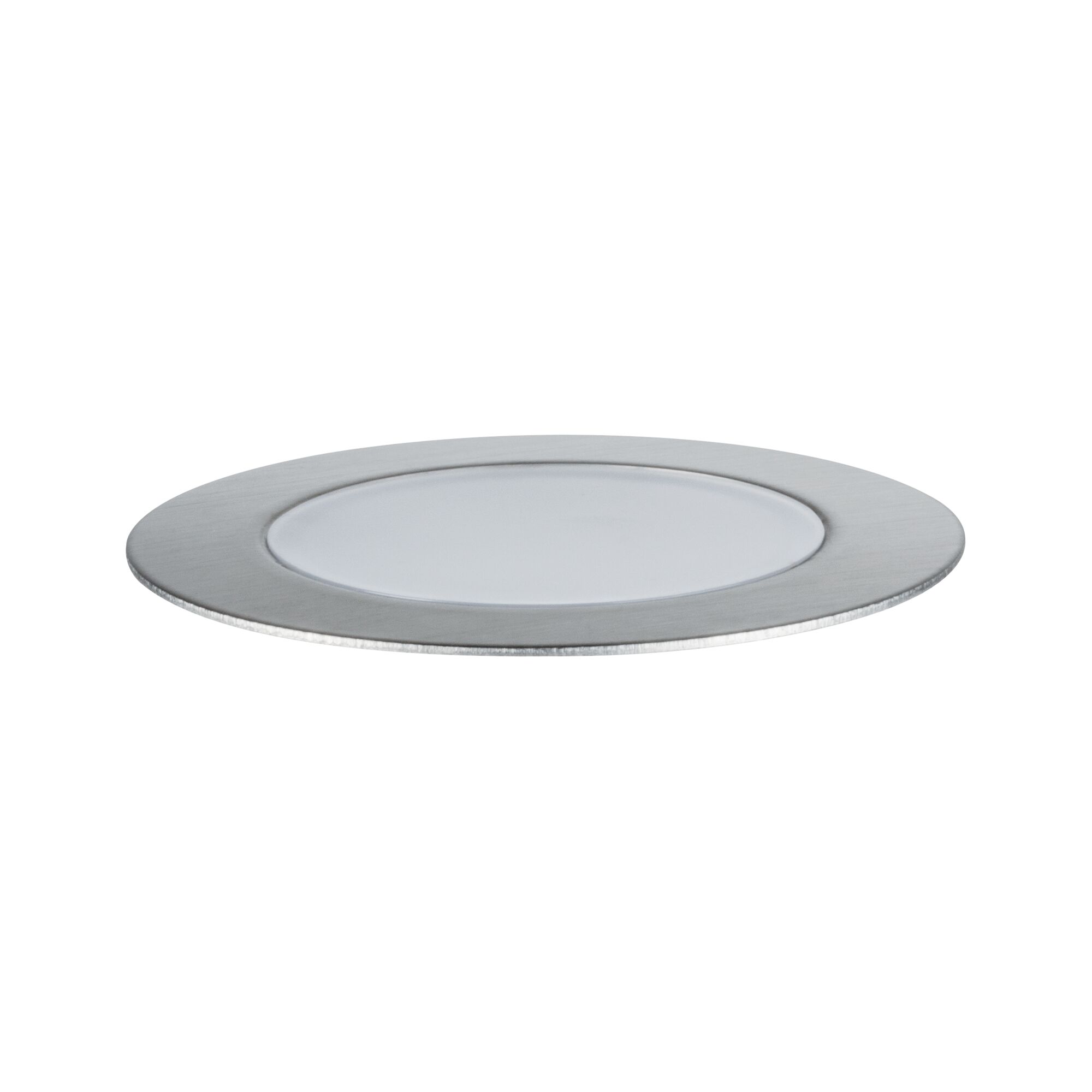 Rundes LED-Einbauleuchte mit gebürstetem Aluminiumrahmen in Silber für moderne Beleuchtung