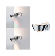 Moderne wandlamp van chroom met conische vorm en warm wit LED-licht