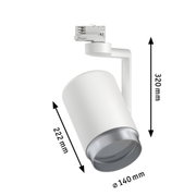 Weißer LED-Strahler aus Metall mit 320 mm Höhe und 140 mm Durchmesser für moderne Beleuchtung