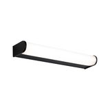 Applique murale LED noire avec diffuseur blanc en plastique pour éclairage intérieur moderne