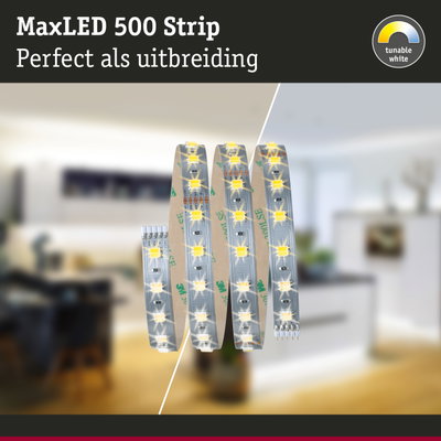 MaxLED 500 LED-strip met instelbaar wit licht, flexibele uitbreiding voor woonverlichting