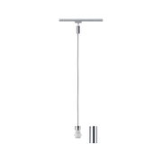 Moderner silberner Lampenpendel aus Metall mit Kabel und abnehmbarem Zylinder für LED-Leuchten