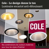 Luminaire encastré LED Cole en plusieurs couleurs avec design anti-éblouissement pour intérieur moderne