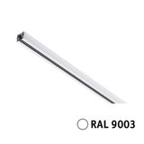 Profilé LED en aluminium blanc RAL 9003 pour systèmes d'éclairage et rails modernes.
