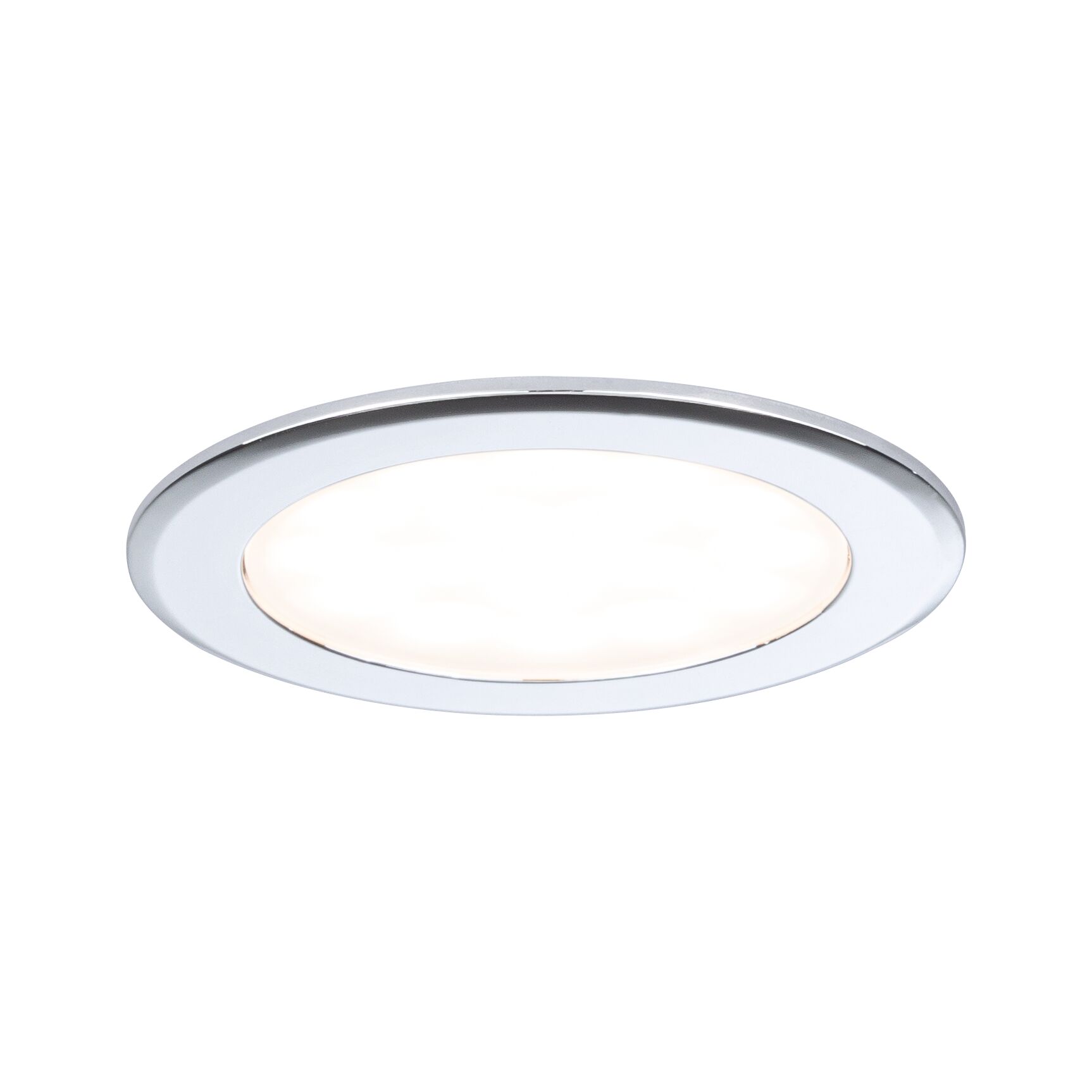 Round LED recessed panel with white frame and warm white light for energy-efficient room lighting
