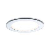Round LED recessed panel with white frame and warm white light for energy-efficient room lighting
