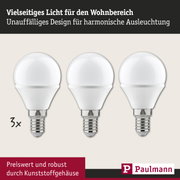 Drei weiße LED-Leuchtmittel mit Kunststoffgehäuse für vielseitige Wohnraumbeleuchtung