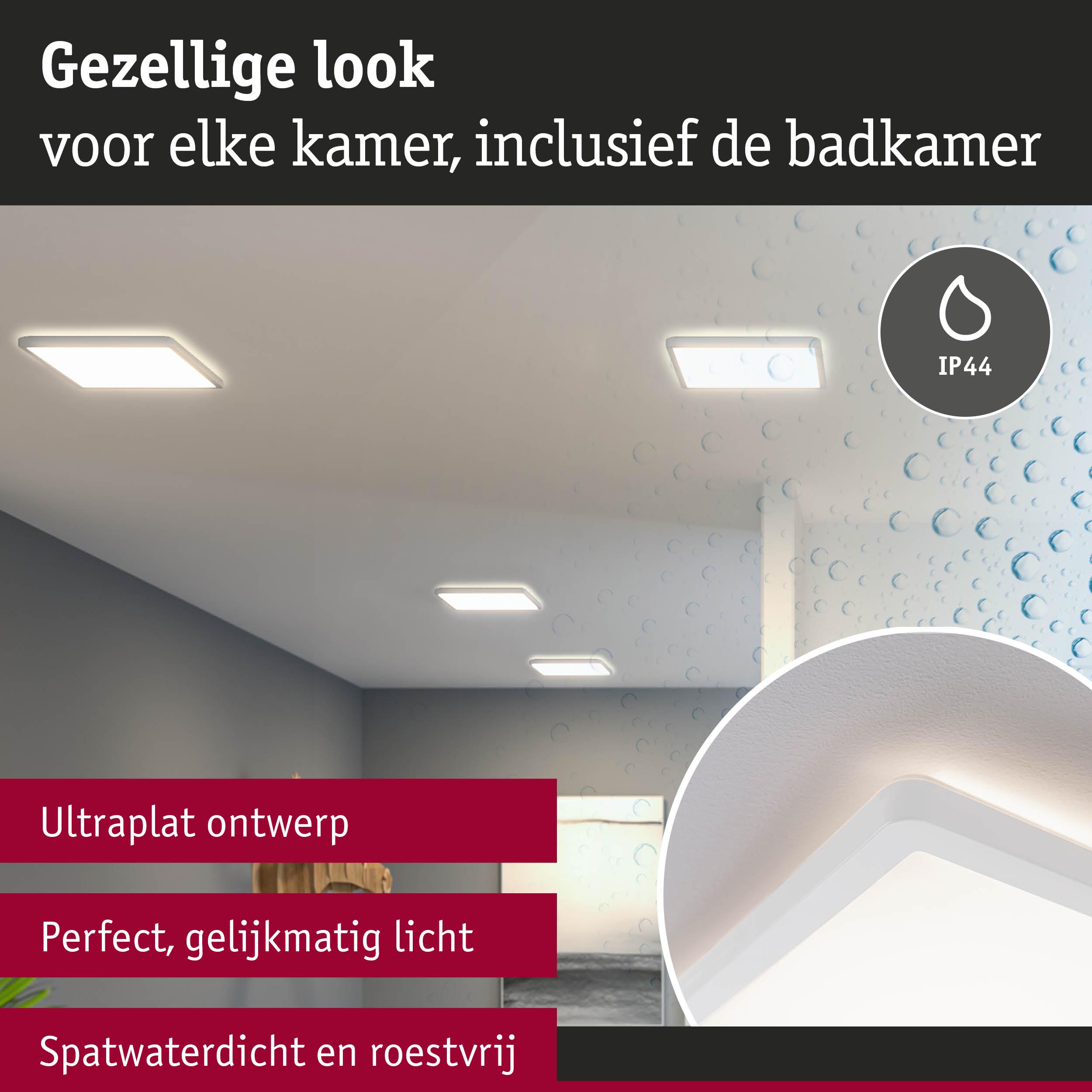 Ultraplatte witte LED-plafondlamp met IP44, spatwaterdicht en roestvrij voor badkamer