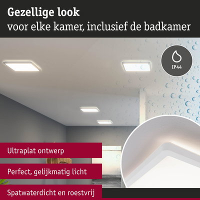 Ultraplatte witte LED-plafondlamp met IP44, spatwaterdicht en roestvrij voor badkamer