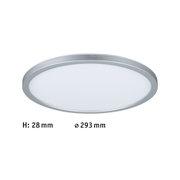 Rundes LED-Deckenpanel mit silbernem Aluminiumrahmen und weißem Diffusor, energiesparende Deckenleuchte