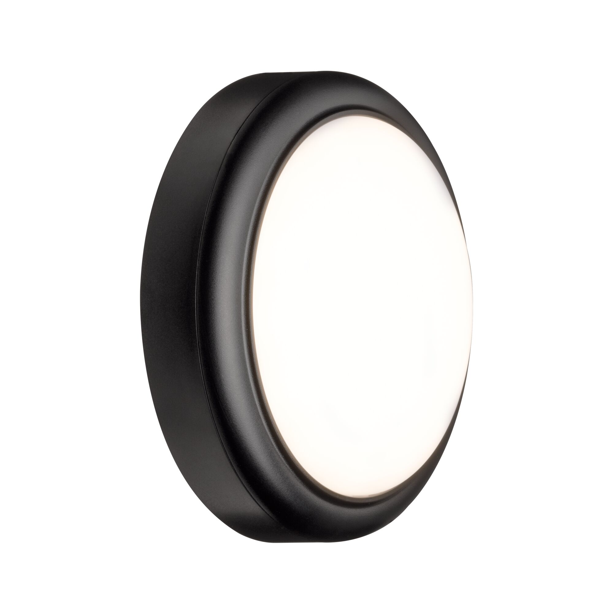 Applique d'extérieur LED IP44 180mm 3000K 15W 1050lm 230V Gris Matière plastique Applique murale LED ronde avec cadre en métal noir et diffuseur blanc pour éclairage intérieur moderne