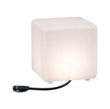 Weißer quadratischer LED-Leuchtwürfel aus Kunststoff mit Kabelanschluss für moderne Beleuchtung