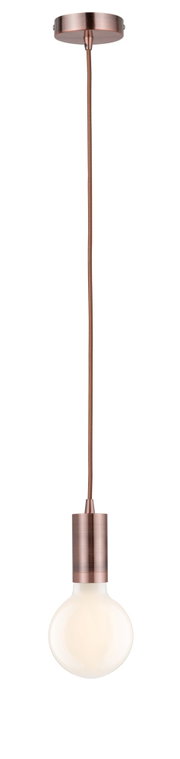Koperen metalen hanglamp met witte lamp, moderne lampenkap voor woonkamerverlichting