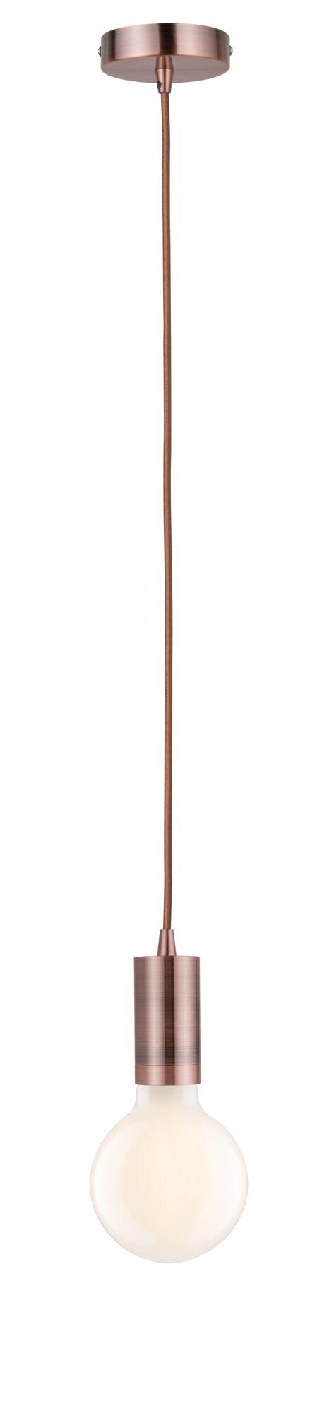 Koperen metalen hanglamp met witte lamp, moderne lampenkap voor woonkamerverlichting