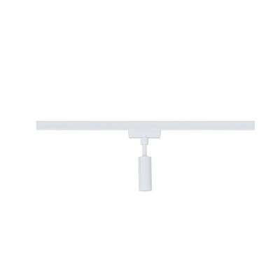 White metal LED spotlight on track system for flexible indoor lighting solutions