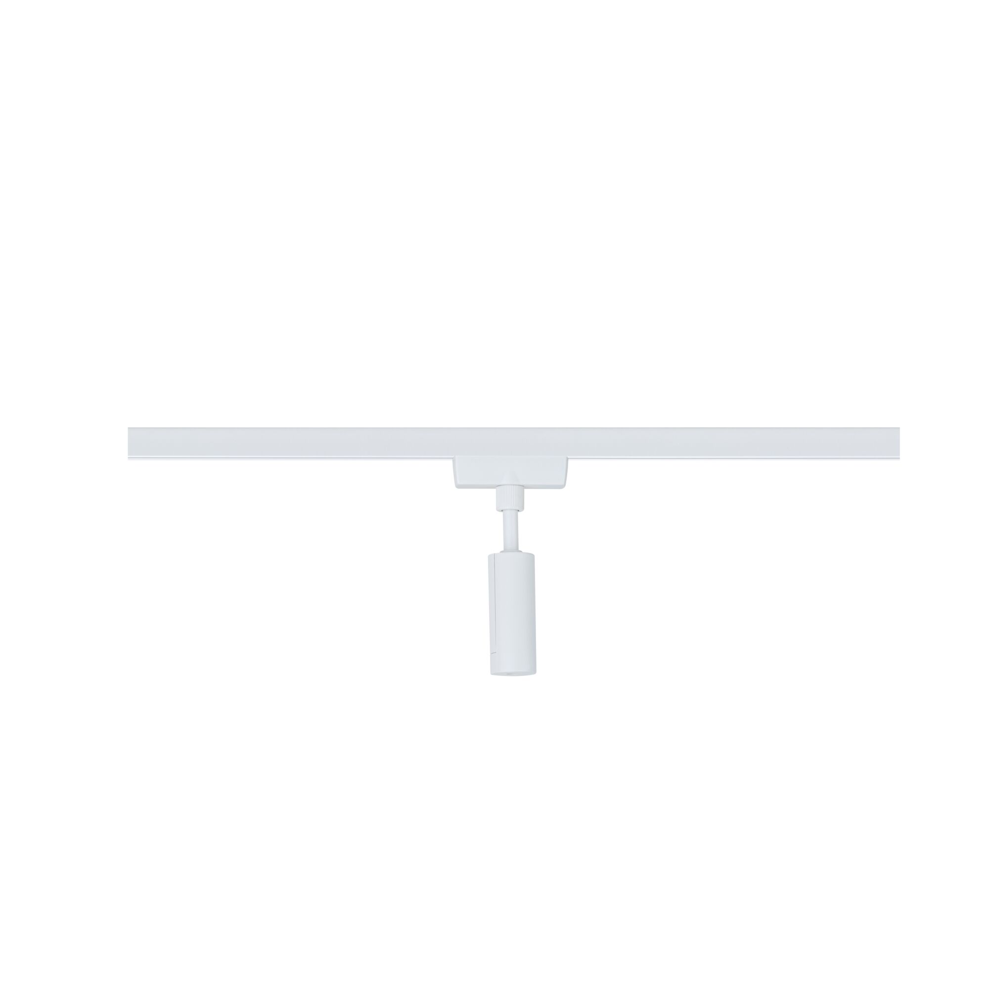 Modern white metal LED spotlight on track system for flexible lighting solutions