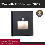 Zwarte LED-wandlamp met indirect oriëntatielicht en warmwitte lichtkleur 2700K