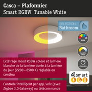 Plafonnier Casca blanc avec éclairage RGBW et blanc réglable dimmable pour salle de bain