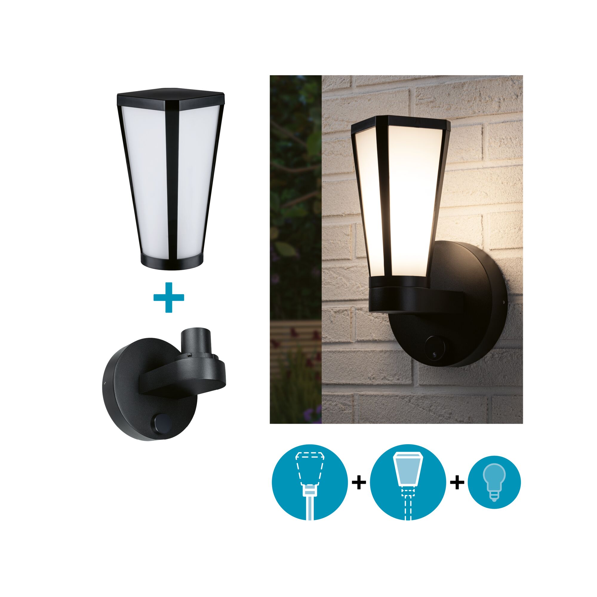 Set ModuShine Wandhalter Mavira ohne Sensor Anthrazit