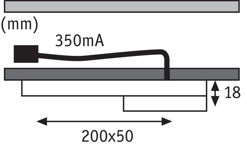 LED-onderkastverlichting Setup 3x3,5W 50x200mm 3x420lm 230V rond Staal geborsteld