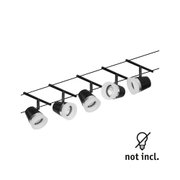 Schwarze und weiße LED-Schienenleuchte mit verstellbaren Spots aus Metall für moderne Innenbeleuchtung