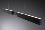 Moderne schwarze LED-Pendelleuchte aus Metall mit warmweißem Licht für stilvolle Innenräume
