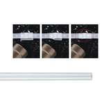 Drie close-ups van een transparante LED-stripconnector met siliconen bescherming en witte LED-strip.