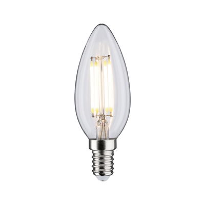 LED-lyspære i stearinlysform med klart glas og E14-fatning til energibesparende belysning