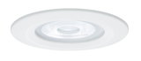Round white LED recessed light with clear diffuser for energy-efficient room lighting