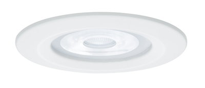 Round white LED recessed light with clear diffuser for energy-efficient room lighting