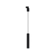 Suspension LED noire en métal au design cylindrique pour un éclairage intérieur moderne