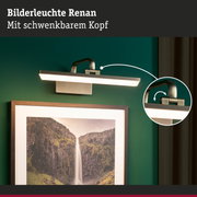 Bilderleuchte Renan aus gebürstetem Metall in Silber mit schwenkbarem Kopf für Wandbilder