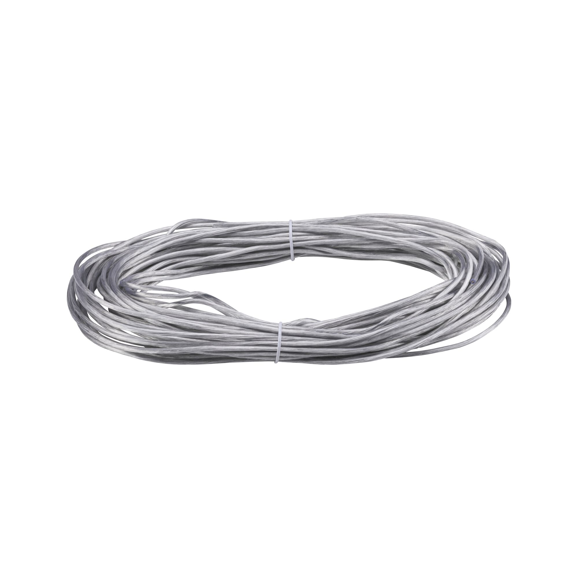 Long transparent plastic cable coil for LED lighting and electrical installations