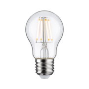 Classic LED light bulb with clear glass and silver base for energy-efficient lighting
