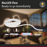 MaxLED Flow warm white LED strip with power supply and mounting kit for immediate lighting setup
