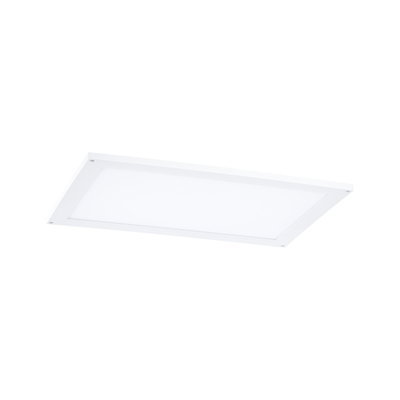 Flat rectangular white LED panel with aluminum frame for modern room lighting