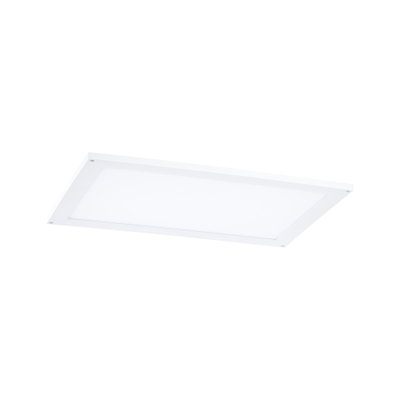 Flat rectangular white LED panel with aluminum frame for modern room lighting