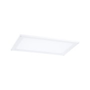 Flat rectangular white LED panel with aluminum frame for modern room lighting