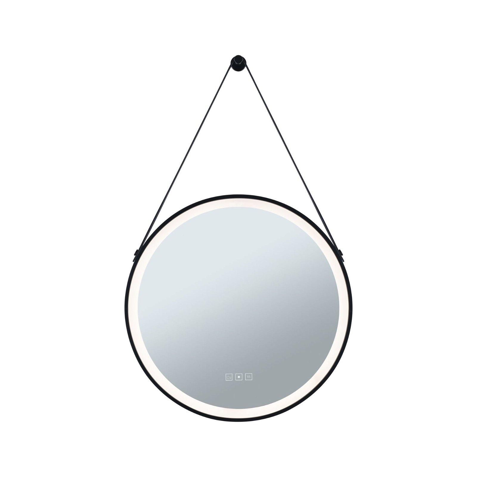 Miroir lumineux LED Mirra IP44 White Switch 750lm 230V 11,5W gradable Noir/Miroir