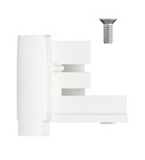 White plastic mounting bracket with matching screw for LED lighting systems
