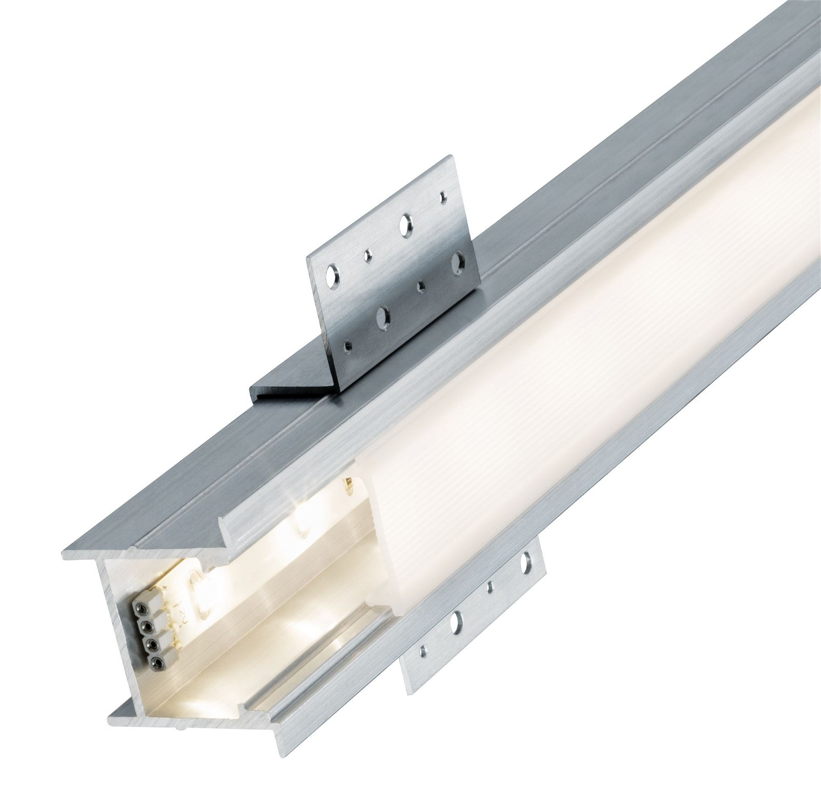 LED Strip recessed profile Deep 2m Anodised aluminium/Satin