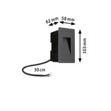 Schwarze Einbauleuchte aus Kunststoff mit Kabel, Maße 103x62x58 mm, LED Treppenlicht für Innenbereich