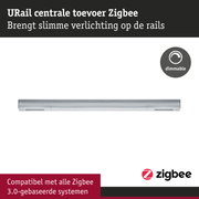 Zilveren URail Zigbee centrale voor slimme, dimbare railsystemen compatibel met Zigbee 3.0