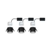 Trois spots LED encastrés blancs et noirs avec câble et support pour éclairage intérieur moderne