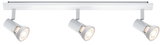 Spot LED blanc à trois lampes en métal pour éclairage d’intérieur réglable