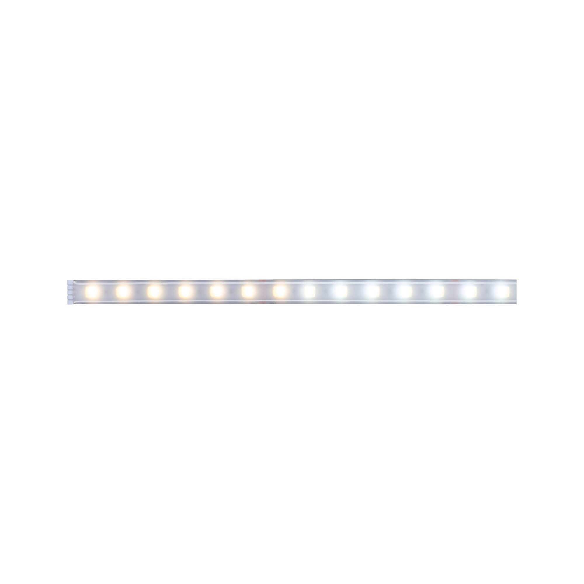 LED light strip with warm and cool white LEDs in aluminum housing for versatile lighting