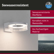 Weiße Wandlampe mit seewasserresistenter Oberfläche aus hochwertigem Material für Außenbereiche