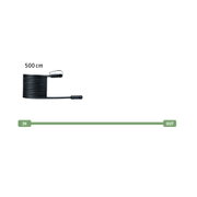 Black 500 cm extension cable with connectors for LED lighting systems and installations