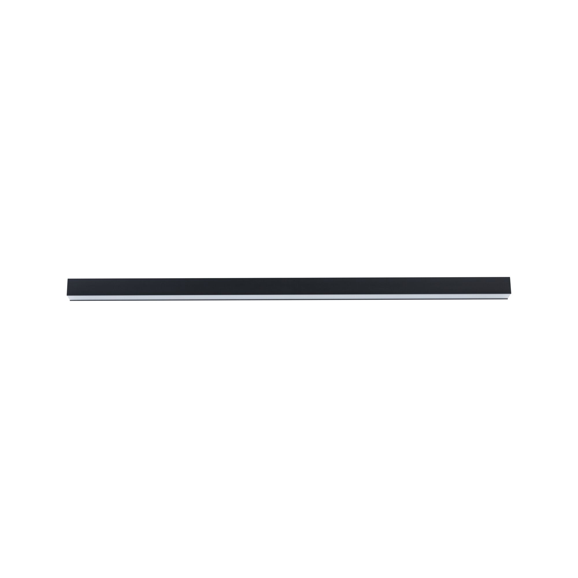 Slim black LED light bar with aluminum housing for modern indoor lighting solutions.