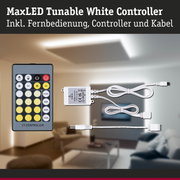 MaxLED weißer Controller mit Fernbedienung und Kabel für LED-Beleuchtung Steuerung im Wohnraum